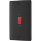 British General Nexus Metal 45A 1-Gang DP Cooker Switch Matt Black with LED