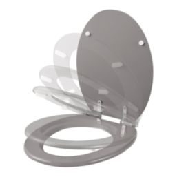 Pilica Soft-Close Toilet Seat Moulded Wood Grey