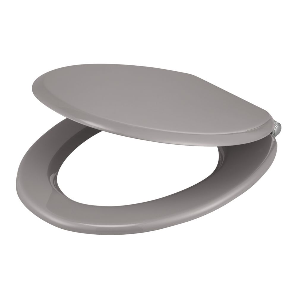 Pilica SoftClose Toilet Seat Moulded Wood Grey Screwfix