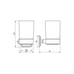 Swirl Swindale Wall-Mounted Bathroom Tumbler & Holder Chrome