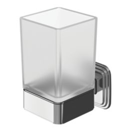 Swirl Swindale Wall-Mounted Bathroom Tumbler & Holder Chrome
