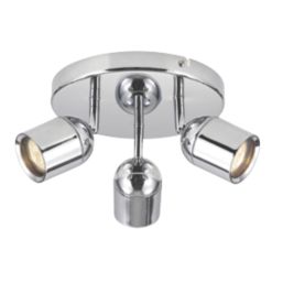 Lens Cylinder 3-Light Bathroom Spotlight Chrome