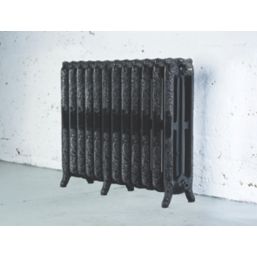 Arroll 760mm x 994mm 5896BTU Black / Silver Cast Iron 3 Column Radiator
