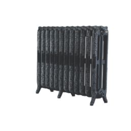 Arroll 760mm x 994mm 5896BTU Black / Silver Cast Iron 3 Column Radiator