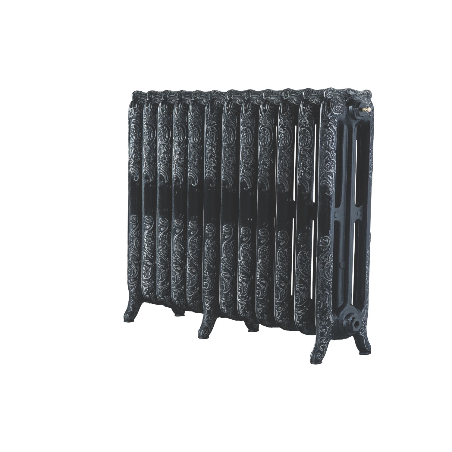 Arroll 760mm x 994mm 5896BTU Black / Silver Cast Iron 3 Column Radiator (7859P)
