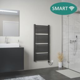 Ximax 1215mm x 580mm 2048BTU Black Curved Electric Towel Radiator