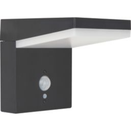 Luceco Aries Outdoor LED Solar Wall Light With PIR Sensor Slate Grey 600lm
