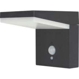 Luceco Aries Outdoor LED Solar Wall Light With PIR Sensor Slate Grey 600lm