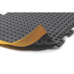COBA Bubblemat Anti-Fatigue Floor End Mat Black/Yellow 0.5m x 0.5m x 14mm