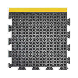COBA Europe Bubblemat Anti-Fatigue Floor End Mat Black / Yellow 0.5m x 0.5m x 14mm