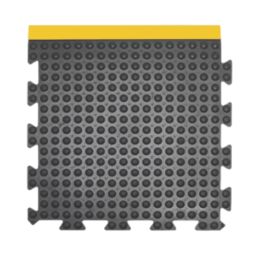 COBA Bubblemat Anti-Fatigue Floor End Mat Black/Yellow 0.5m x 0.5m x 14mm