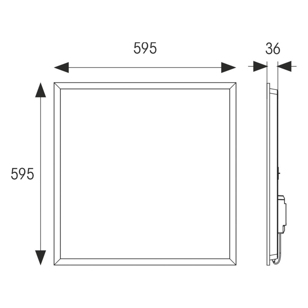 4lite Square 600mm x 600mm LED CCT Panel White 30W 3600lm Screwfix