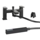 Highlife Bathrooms Fife Matt Black 127mm Deck Mounted Dual Control Manual Shower Mixer Tap