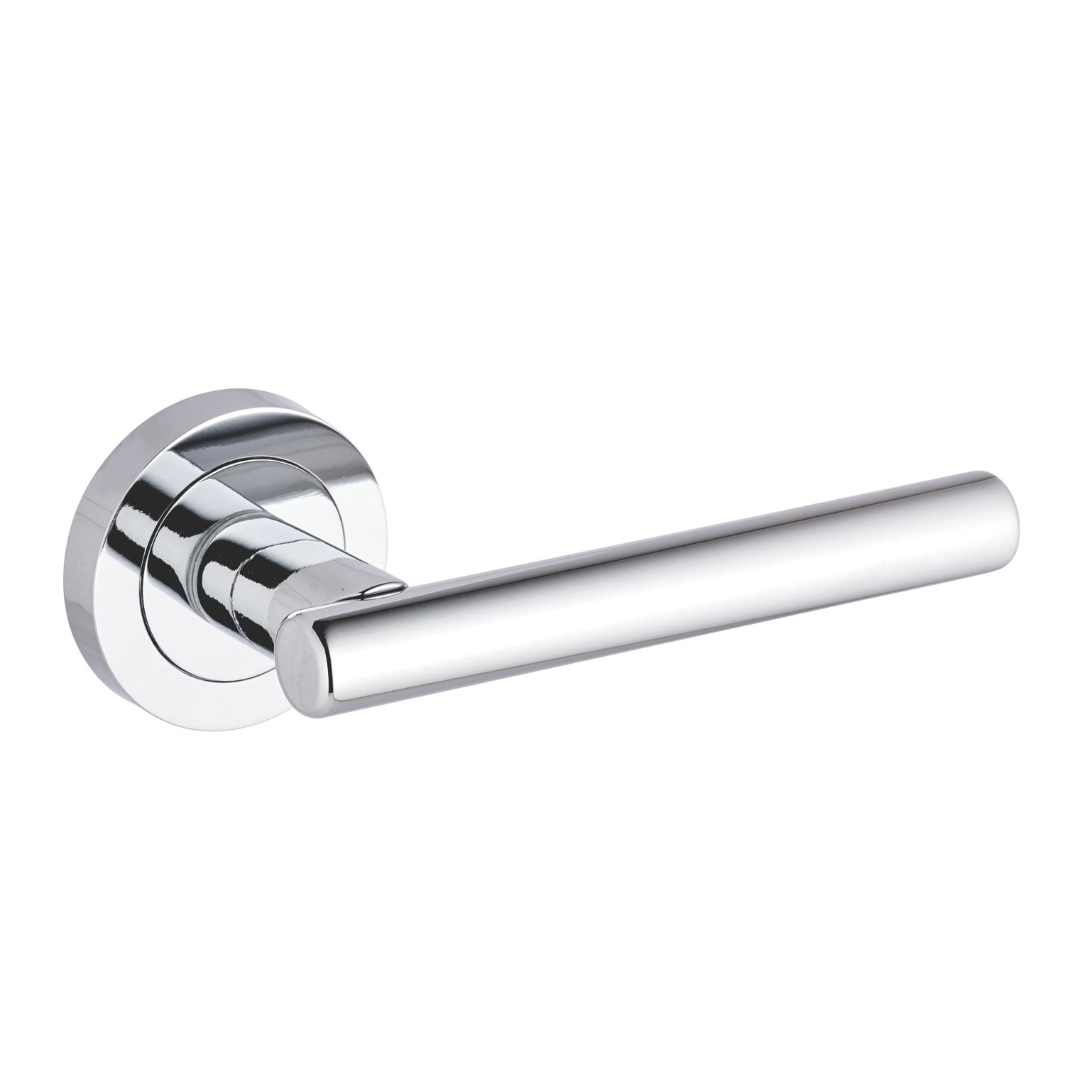 Smith & Locke Asker Fire Rated Lever on Rose Door Handles Pair Polished Chrome (785HY)
