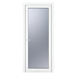 Crystal  Fully Glazed 1-Obscure Light RH White uPVC Back Door 2090mm x 920mm