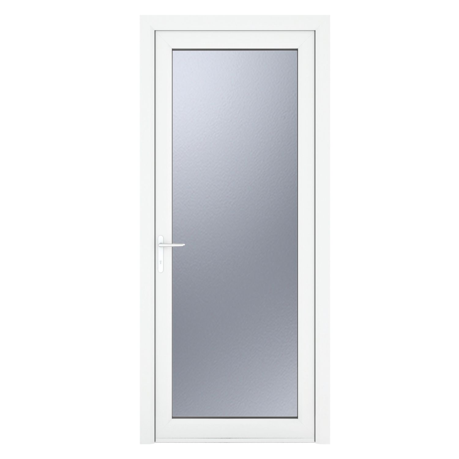 Crystal Fully Glazed 1-Obscure Light Right-Handed White uPVC Back Door 2090mm x 920mm (785JP)