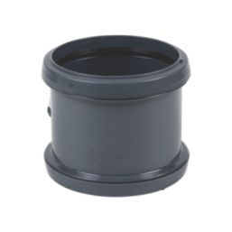 FloPlast  Push-Fit Double Socket Soil Pipe Coupler Anthracite Grey 110mm