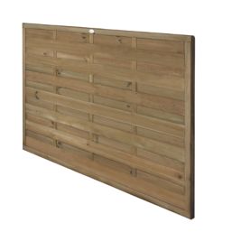 Forest Europa Single-Slatted  Fence Panels Natural Timber 6' x 4' Pack of 5