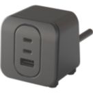 Masterplug 3-Outlet Type A & C Plug-In Power Hub Black 3.25A