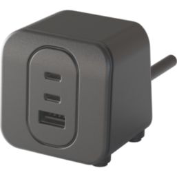 Masterplug 3-Outlet Type A & C Plug-In Power Hub Black 3.25A