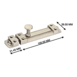 Smith & Locke Straight Door Bolt Satin Nickel 100mm