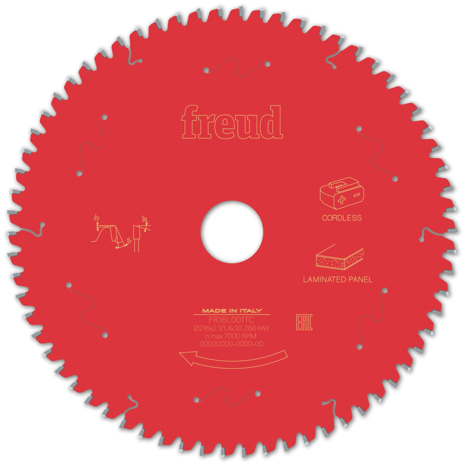 Freud F03FS10079 Laminate Panel Circular Saw Blade 216mm x 30mm 66T (785VV)