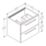 Ohio 2-Drawer Bathroom Vanity Unit with Ceramic Basin Gloss Dark Grey 610mm x 460mm x 518mm