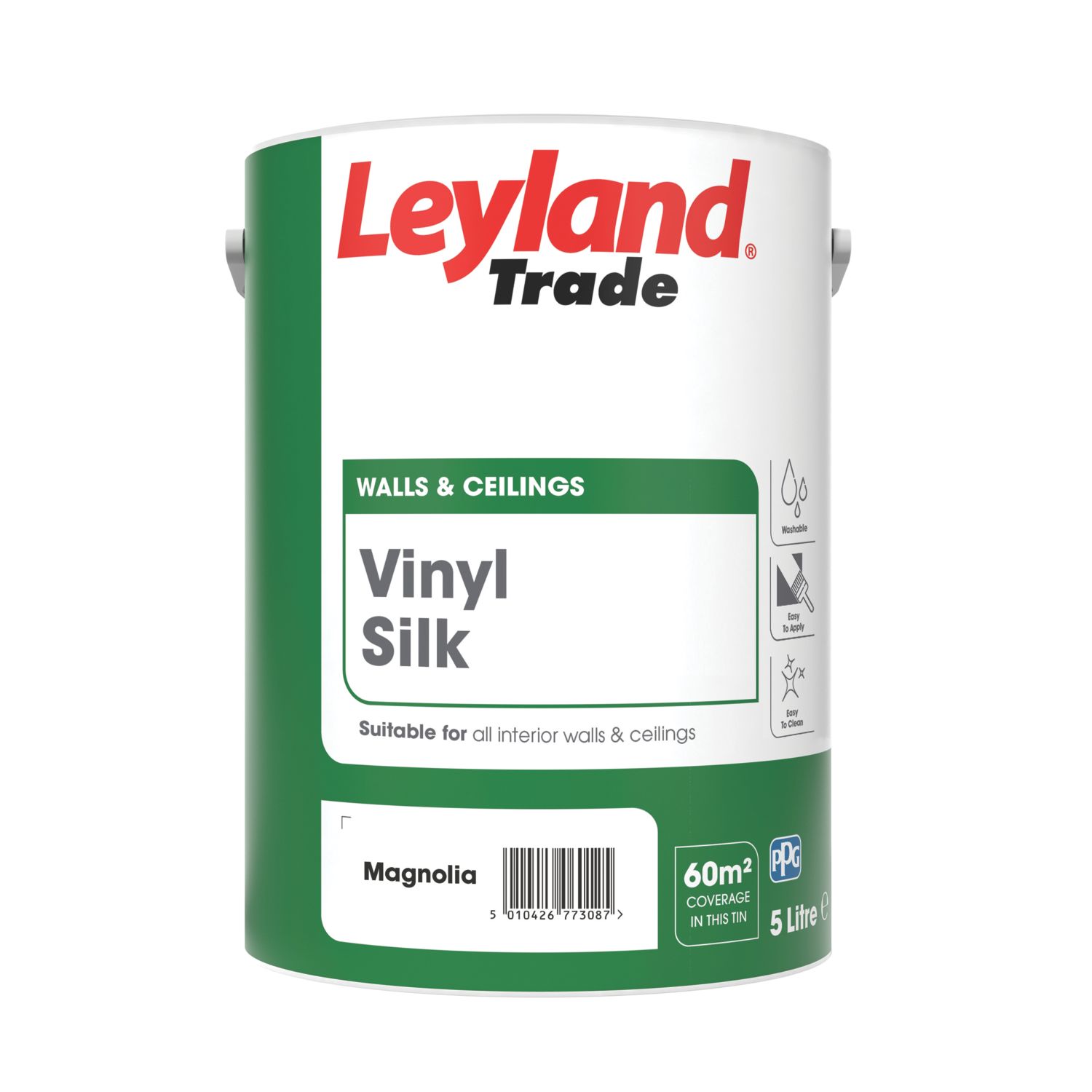 Leyland Trade 5Ltr Magnolia Vinyl Silk Emulsion Wall Paint (786AP)