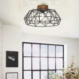 Eglo Padstow Ceiling Light Black/Natural