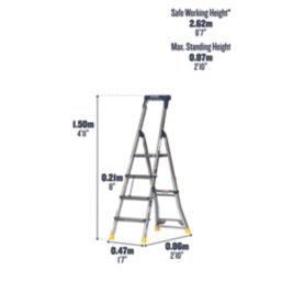 Werner Aluminium 1.60m 4 Step Swingback Platform Step Ladder