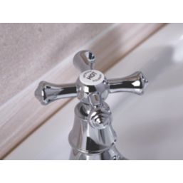 Bristan Colonial Chrome-Plated 110mm Standard Cross Head 2 Tap Holes Basin Pillar Tap