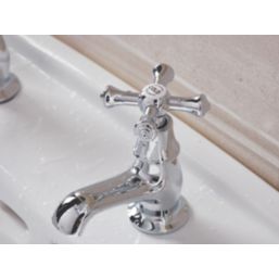 Bristan Colonial Chrome-Plated 110mm Standard Cross Head 2 Tap Holes Basin Pillar Tap