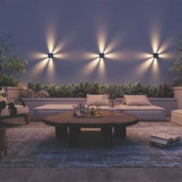 Calex Altamura Outdoor LED Solar Wall Light  Black 40lm