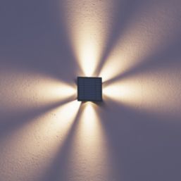 Calex Altamura Outdoor LED Solar Wall Light  Black 40lm