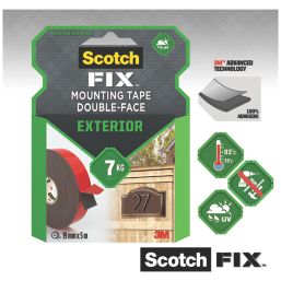 Scotch Scotch-Fix 411-1950-P Exterior Mounting Tape Black 5m x 19mm