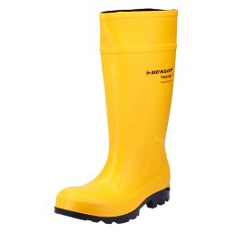 Dunlop Purofort Professional   Safety Wellies Yellow Size 8