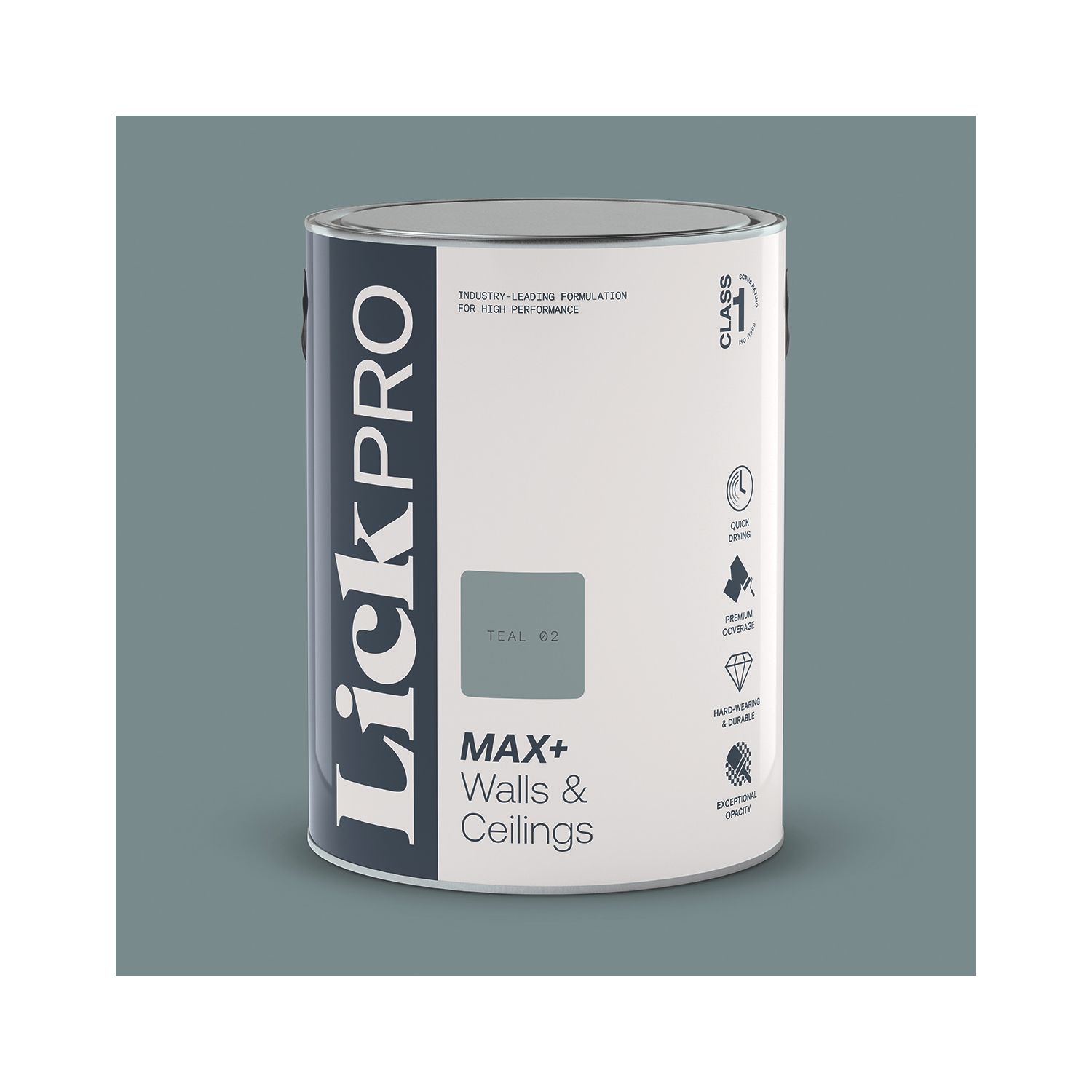 LickPro Max+ 5Ltr Teal 02 Matt Emulsion Paint (786JY)