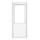 Crystal  1-Panel 1-Clear Light Left-Hand Opening White uPVC Back Door 2090mm x 890mm