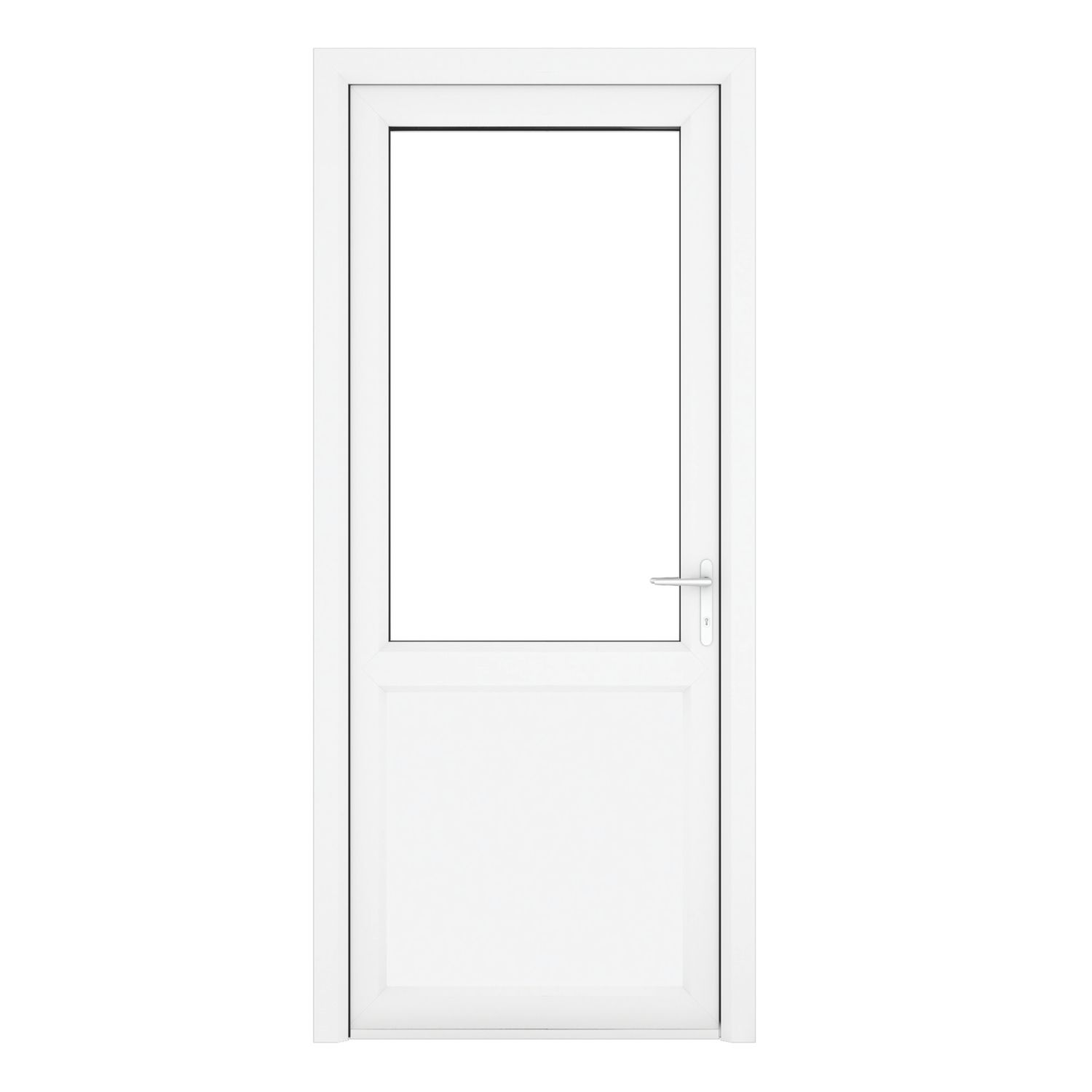 Crystal 1-Panel 1-Clear Light Left-Handed White uPVC Back Door 2090mm x 890mm (786KF)