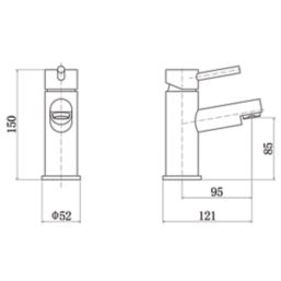 ETAL Juke Polished Chrome 150mm Cloakroom Lever Mono Basin Mixer Tap