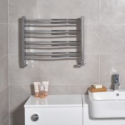 Time 420mm x 600mm 716BTU Chrome Flat Designer Towel Radiator