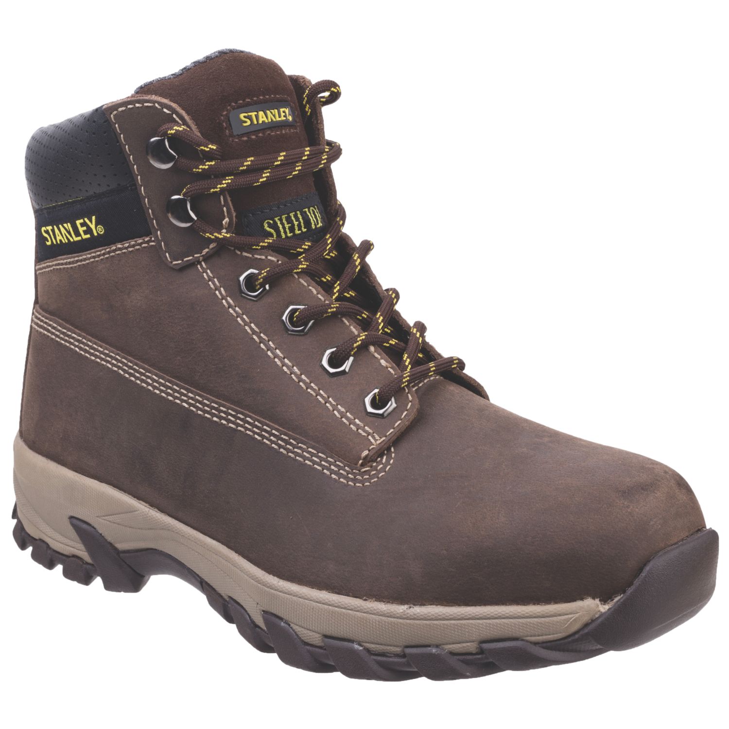 Stanley Tradesman Size 7 Brown Steel Toe Cap Safety Boots (786KV)
