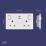 LAP  13A 2-Gang SP Switched Socket + 3.25A 22W 2-Outlet Type C USB Charger White with Colour-Matched Inserts