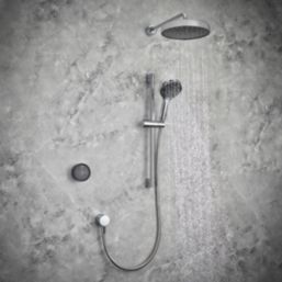 Mira Platinum Gravity-Pumped Rear-Fed Black/Chrome Thermostatic Wireless Dual Outlet Digital Mixer Shower