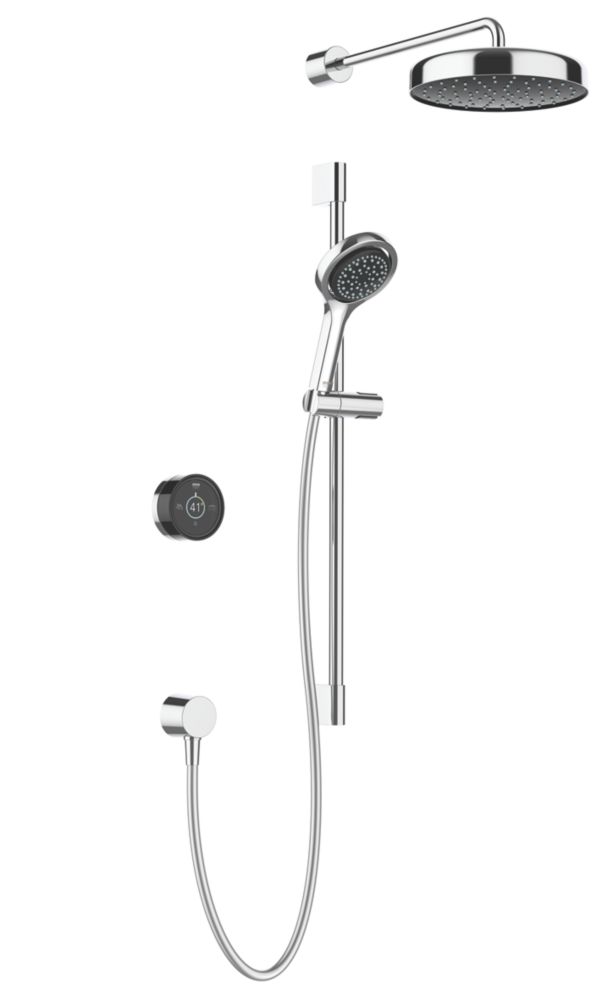 Mira Platinum Gravity-Pumped Rear-Fed Black/Chrome Thermostatic