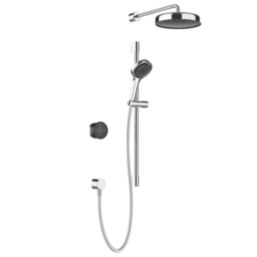 Mira Platinum Gravity-Pumped Rear-Fed Black/Chrome Thermostatic Wireless Dual Outlet Digital Mixer Shower