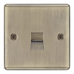 LAP  1-Gang Slave Telephone Socket Antique Brass with Colour-Matched Inserts