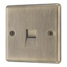 LAP  1-Gang Slave Telephone Socket Antique Brass with Colour-Matched Inserts