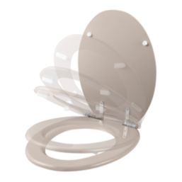 Pilica Soft-Close Toilet Seat Moulded Wood Taupe