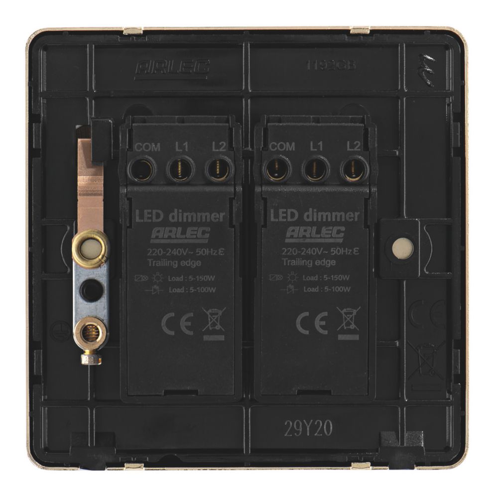 GU6242LPW - Ultimate Flat Plate Dimmer Switch 75W/VA, 4gang, 2way, LED